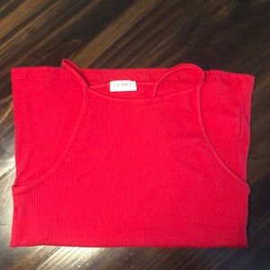 Women’s red tank top